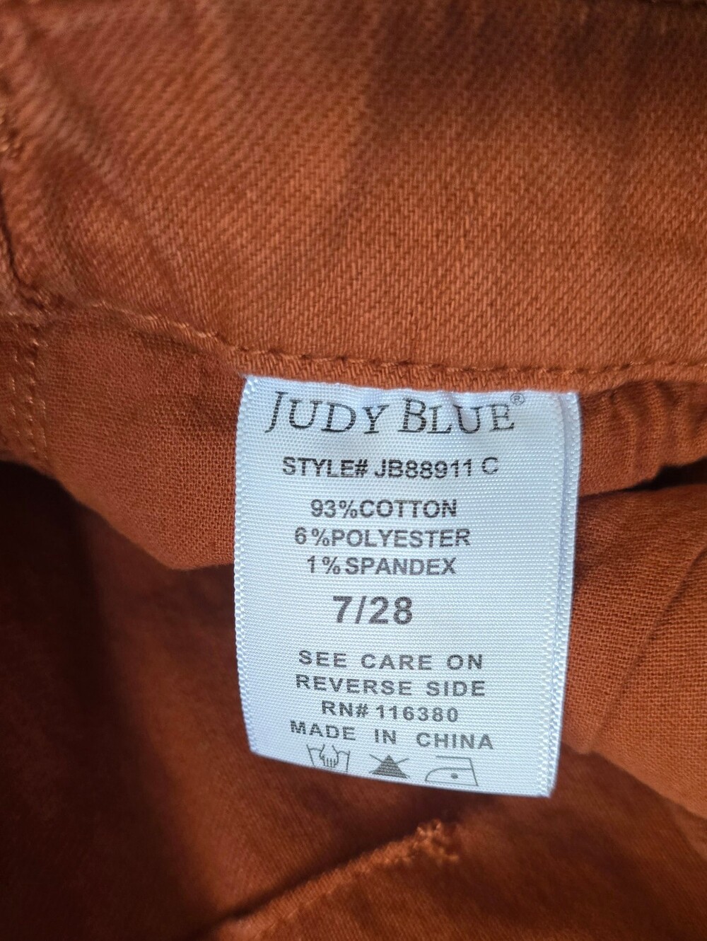 Judy Blue High Waist Double Cuff Jogger Orange Jeans 88911 Size 7/28 - Picture 7 of 8